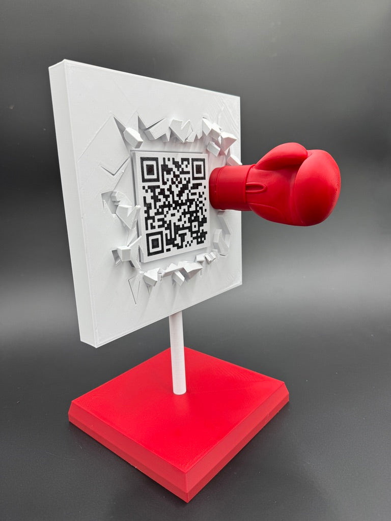 QR Code Boxing Stand – Interactive Punch Scan Display